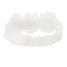 HB90-W: White Lace Headband w/3 Flowers